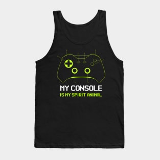 My console is my spirit animal, Funny Gamer Tank Top